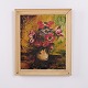 Oliemaleri med Blomster i Vase, år 1962