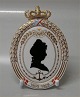 Kongelig Dansk Guld platte med silhouet 1865-1909 Prinsesse Marie 12,5 cm 
