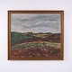 Landskabsmaleri med Hedelandskab og Skyet Himmel Signeret J.L. 39 76 x 86 cm