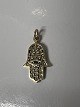 14k. Hamsa smykke - vedhæng til halskæde eller armbånd Højde 2,1 cm.