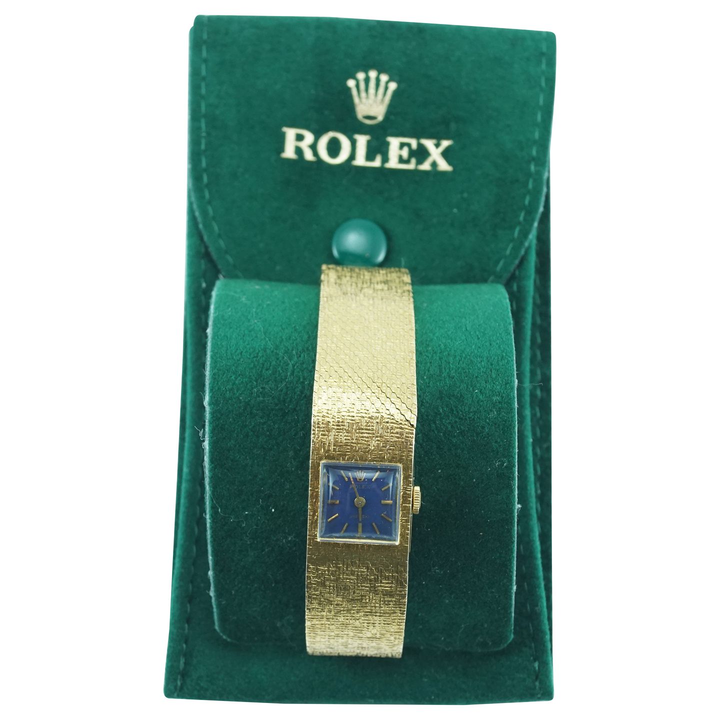 Udråbstegn gå på pension væbner KAD ringen - Rolex; Dameur af 18 kt. guld med blå urskive - Rolex; Dameur  af 18 kt. guld med blå urskive