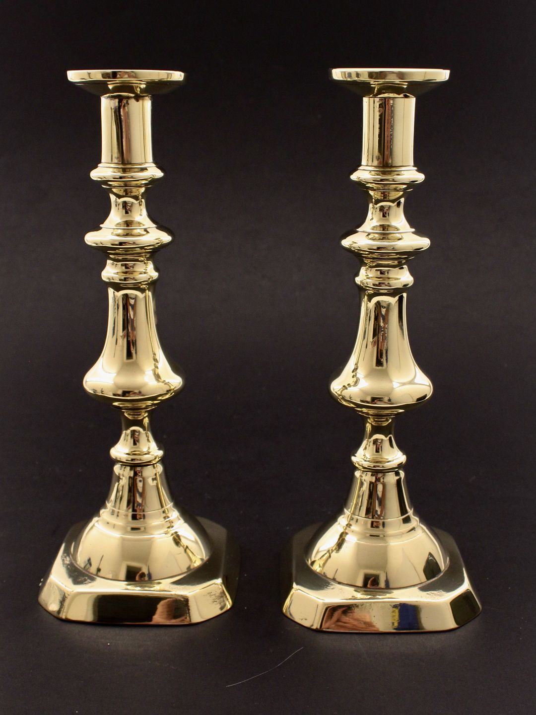 14″ English Brass Candlesticks