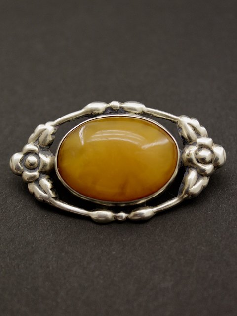 830s art nouveau broche med rav