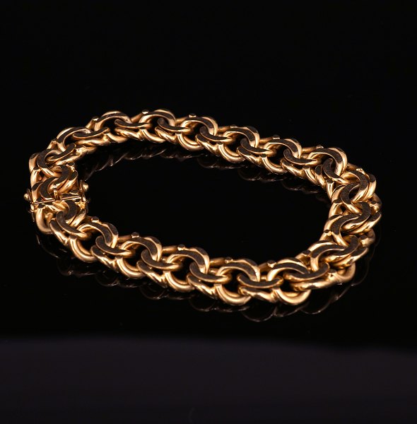 Jos. Kahn, Kopenhagen: Armband, 14kt Gold. L: 20cm. G: 40,7gr