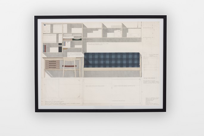John Vedel-Rieper
Original watercolours of work table and area. Provenance: Architect John 
Vedel-Rieper