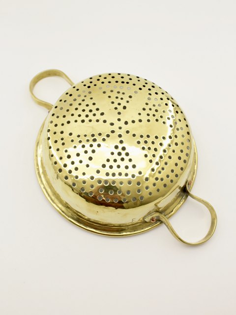 Danish stamped brass strainer