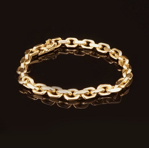 Christian H. Lorenzen, Kopenhagen: Anker armband, 14kt Gold. L: 20cm. G: 30,4gr