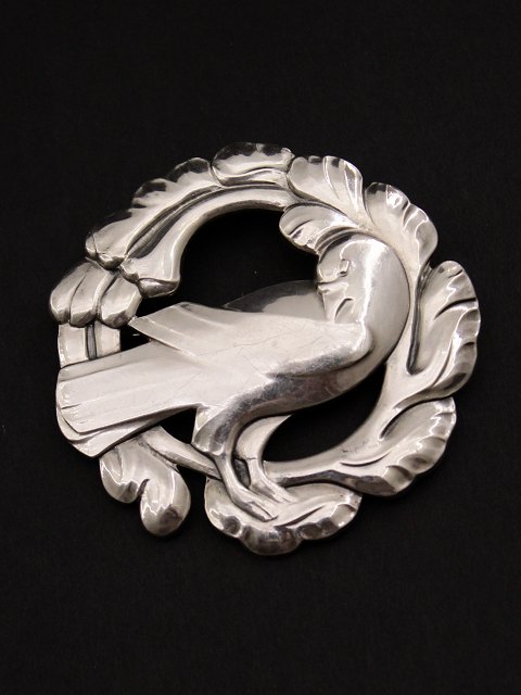 Georg Jensen;  broche # 99 med fuglemotiv