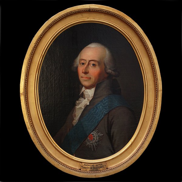 Jens Juel Porträt von dem dänischen Aussen- und Staatsminister Andreas Peter 
Graf Bernstorff, 1735-97. Lichtmasse: 67x56cm. Mit Rahmen: 81x70cm