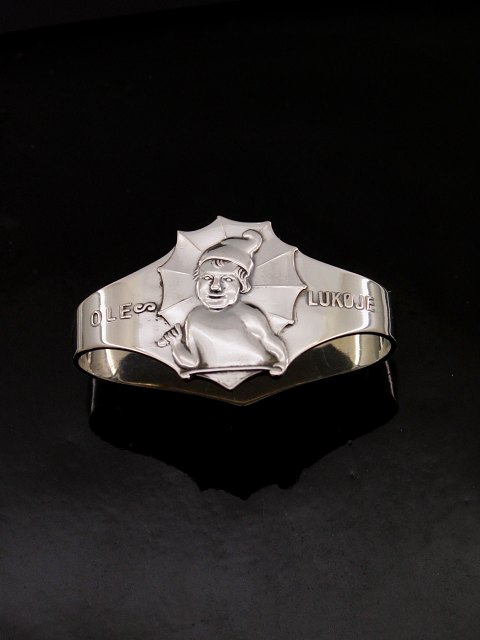 Tretårnet sølv "Ole Lukøje" serviet ring