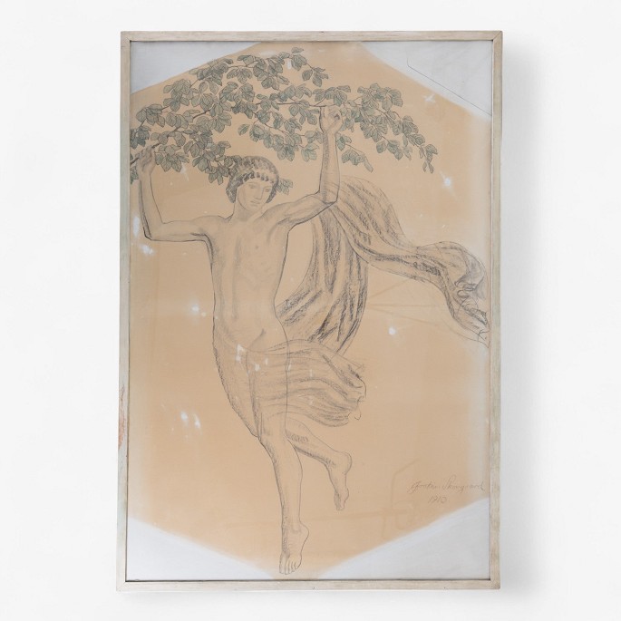 Joachim Skovgaard
Stor skitse af blyant og let farvelægning i bemalet træramme fra 1910. Signeret 
af kunstneren.
1 stk. på lager
