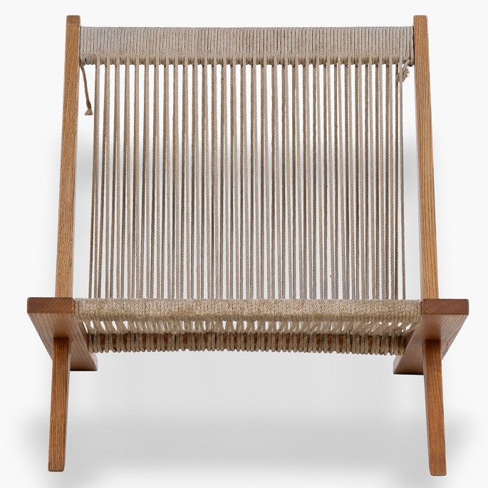 Jørgen Høj & Poul Kjærholm / Thorald MadsenJH 106 - Lænestol i patineret ask og flagline. Formgivet i 1952.1 stk. på lager